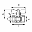 Slika Kugla ventil 1" DN25 sa leptirom FERRO F-COMFORT KFCM3
