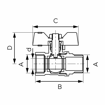 Slika Kugla ventil 3/4" DN20 SN sa leptirom FERRO F-COMFORT KFCM21