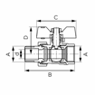 Slika Kugla ventil 3/4" DN20 sa leptirom i holenderom FERRO F-COMFORT KFCS2