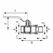Slika Kugla ventil 1/2" DN15 sa ručkom i holenderom FERRO F-POWER KFPS11