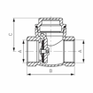 Slika Horizontalni nepovratni ventil 1/2" DN15 mesingani FERRO ZZK1 PN16