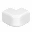 Beli VECAMCO spoljašnji ugaoni element za klima kanalicu 65x50 mm CPLUS, model 9801-113-08, prikazan iz ugla