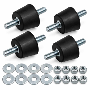 Set od četiri amortizera za klimu AG-45 sa navojem M8, visinom 22 mm i prečnikom 45/30 mm, uz osam matica i osam podloški
