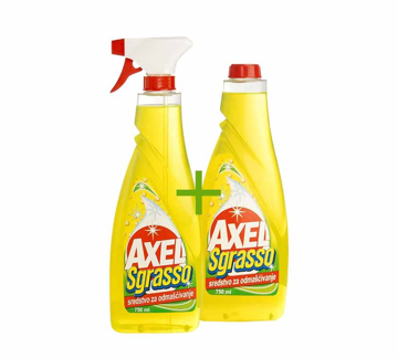 AXEL Sgrasso sredstvo za odmašćivanje 750 ml + 750 ml, pakovanje od dva komada ukupne zapremine 1,5 litara za uklanjanje masnih nečistoća