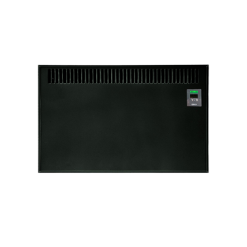 Crni električni radijator CINI Aero D15 snage 1500 W sa digitalnim termostatom, širine 800 mm, za grejanje prostorija 12–17 m²